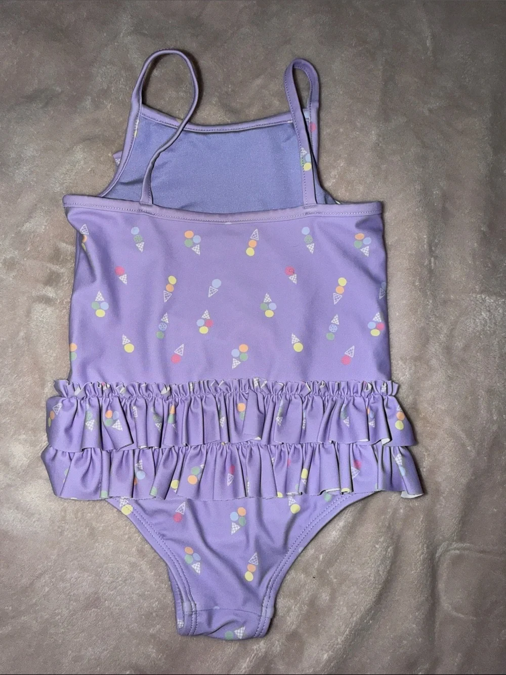GAP Purple Kids One-Piece Swimsuit with Pastel Ice Cream Print